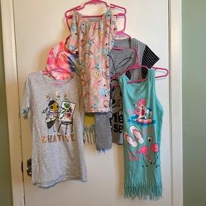 5 girls’ t-shirts sizes L(10-12)  from Justice, Place, Old Navy, Disney